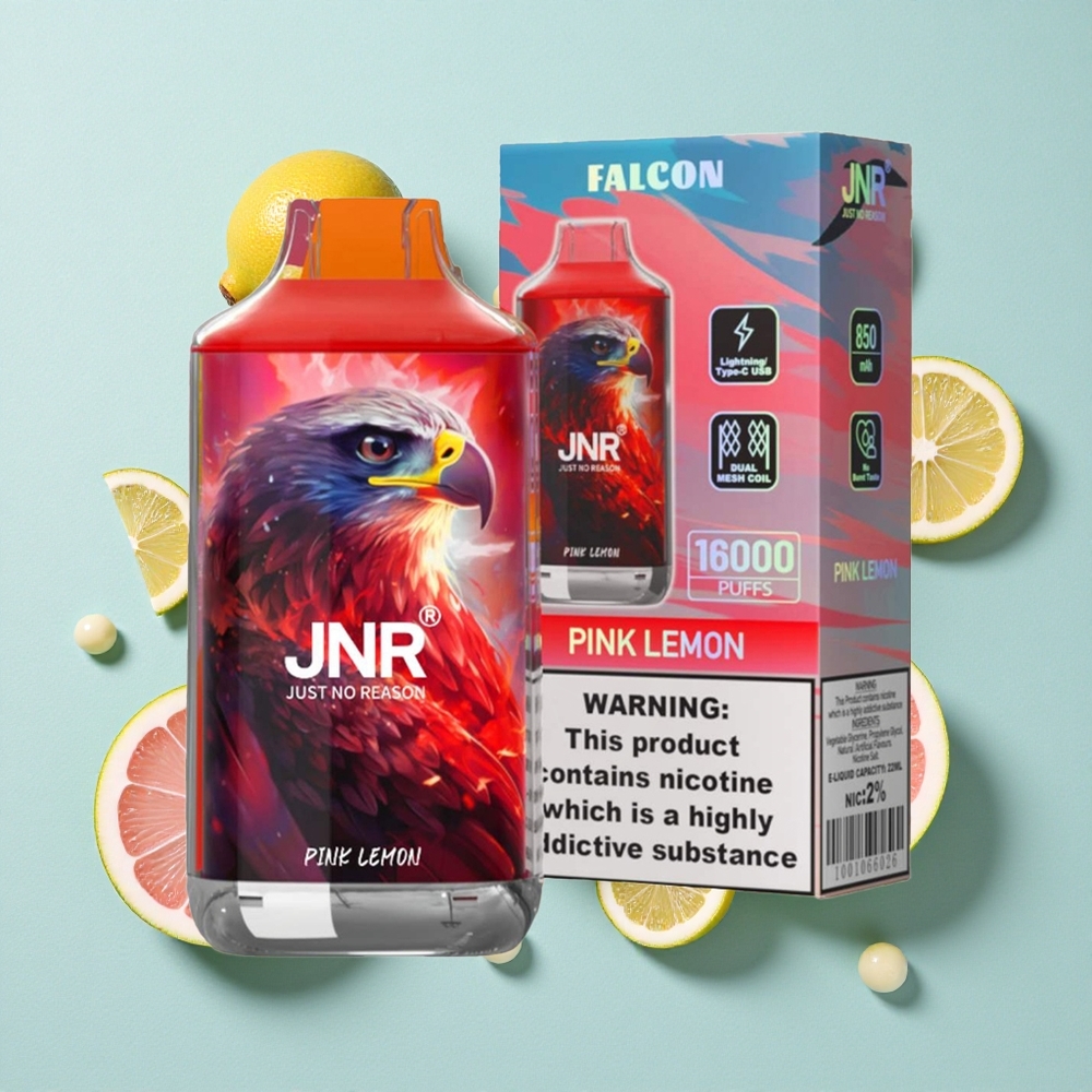 JNR Falcon 16000 Puffs Limão Rosa com Bateria de 850 mAh e Capacidade de E-líquido de 22ml Brasil vape