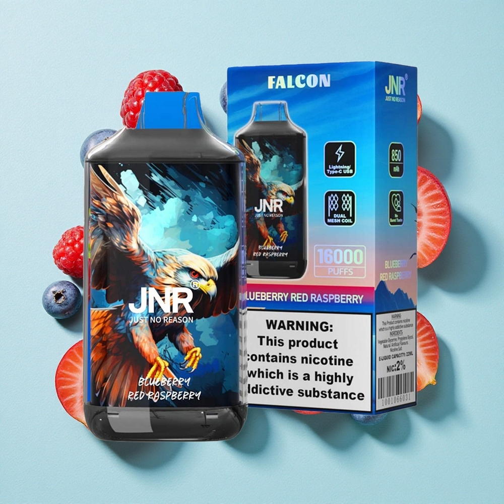 JNR Falcon 16000 Puffs Mirtilo Framboesa Vermelha Capacidade da Bateria: 850 mAh Brasil vape