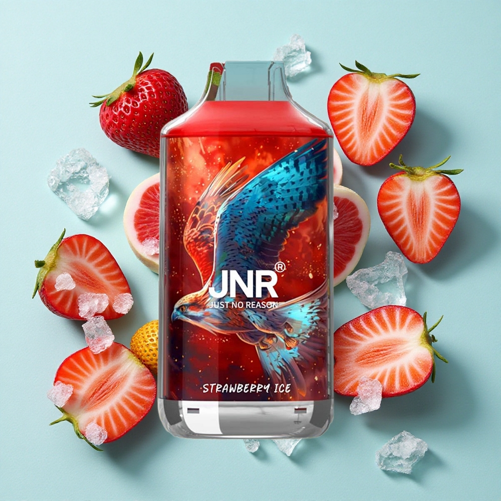JNR Falcon 16000 Puffs Morango Gelo com Bateria de 850 mAh e Capacidade de E-líquido de 22ml Brasil vape