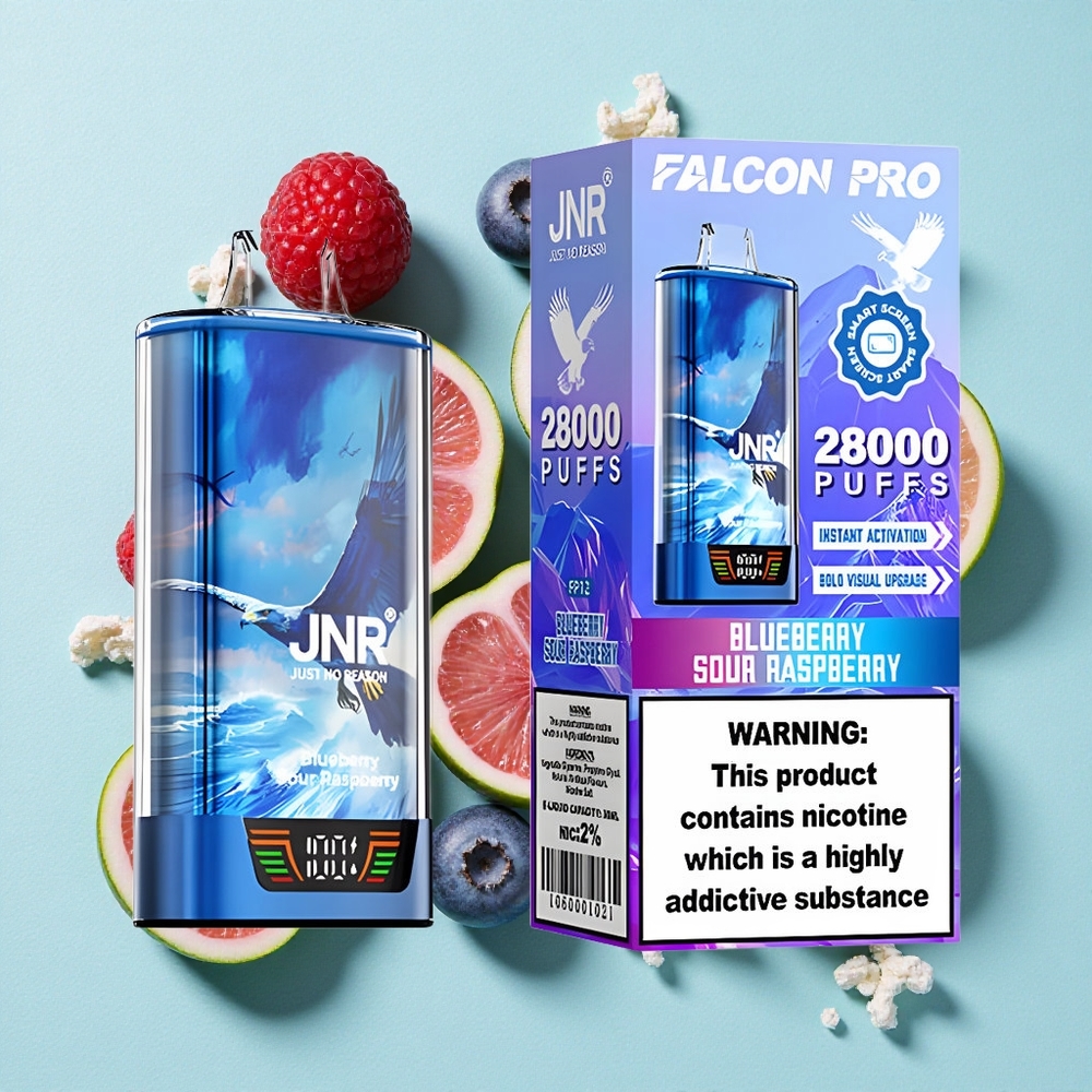 JNR Falcon Pro 28000 Puffs Mirtilo Framboesa Azeda 30ml Capacidade Pré-Preenchida 950mAh Capacidade da Bateria Brasil vape