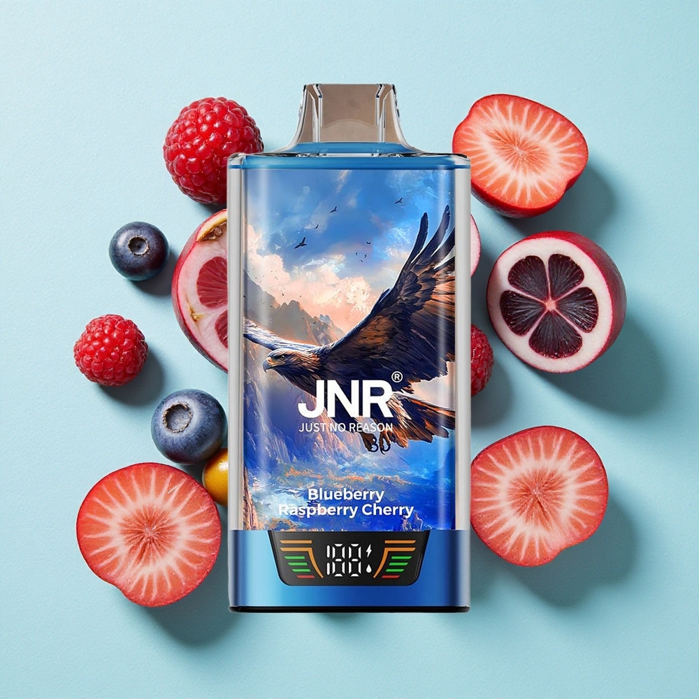 JNR Falcon Pro 28000 Puffs Mirtilo Framboesa Cereja 30ml Capacidade Pré-Carregada Dual Mesh Coil Brasil vape