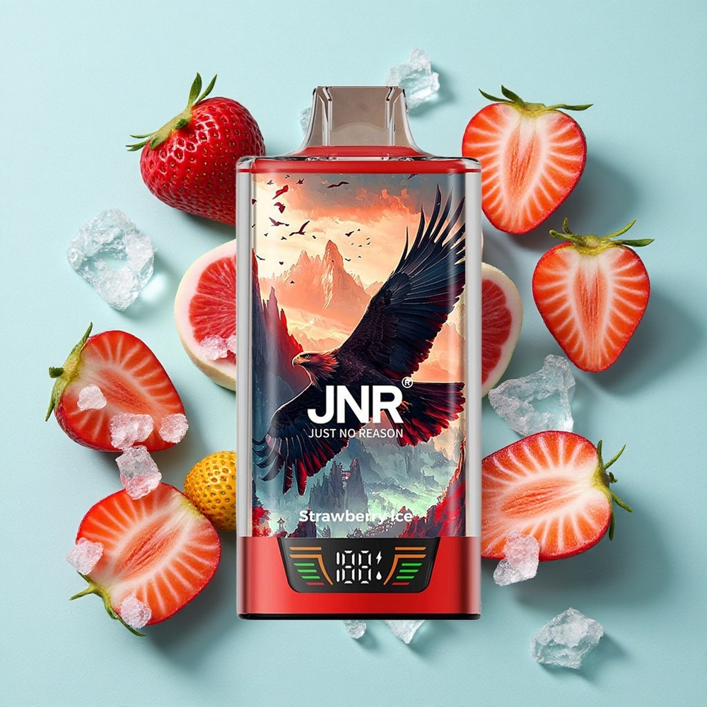 JNR Falcon Pro 28000 Puffs Morango Gelo 30ml Capacidade Pré-Carregada Dual Mesh Coil Brasil vape