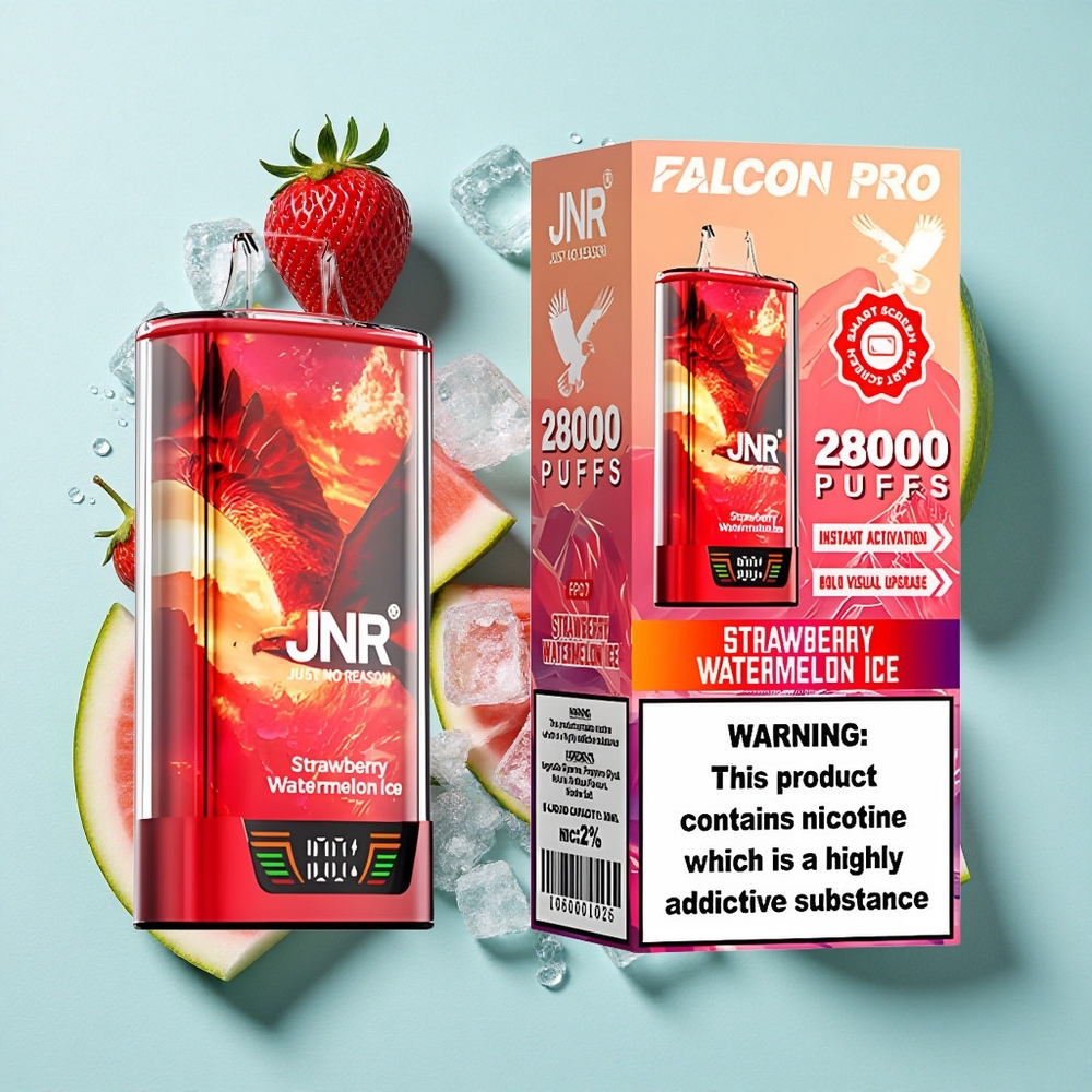 JNR Falcon Pro 28000 Puffs Morango Melancia Gelada 30ml 5% Nicotina Brasil vape