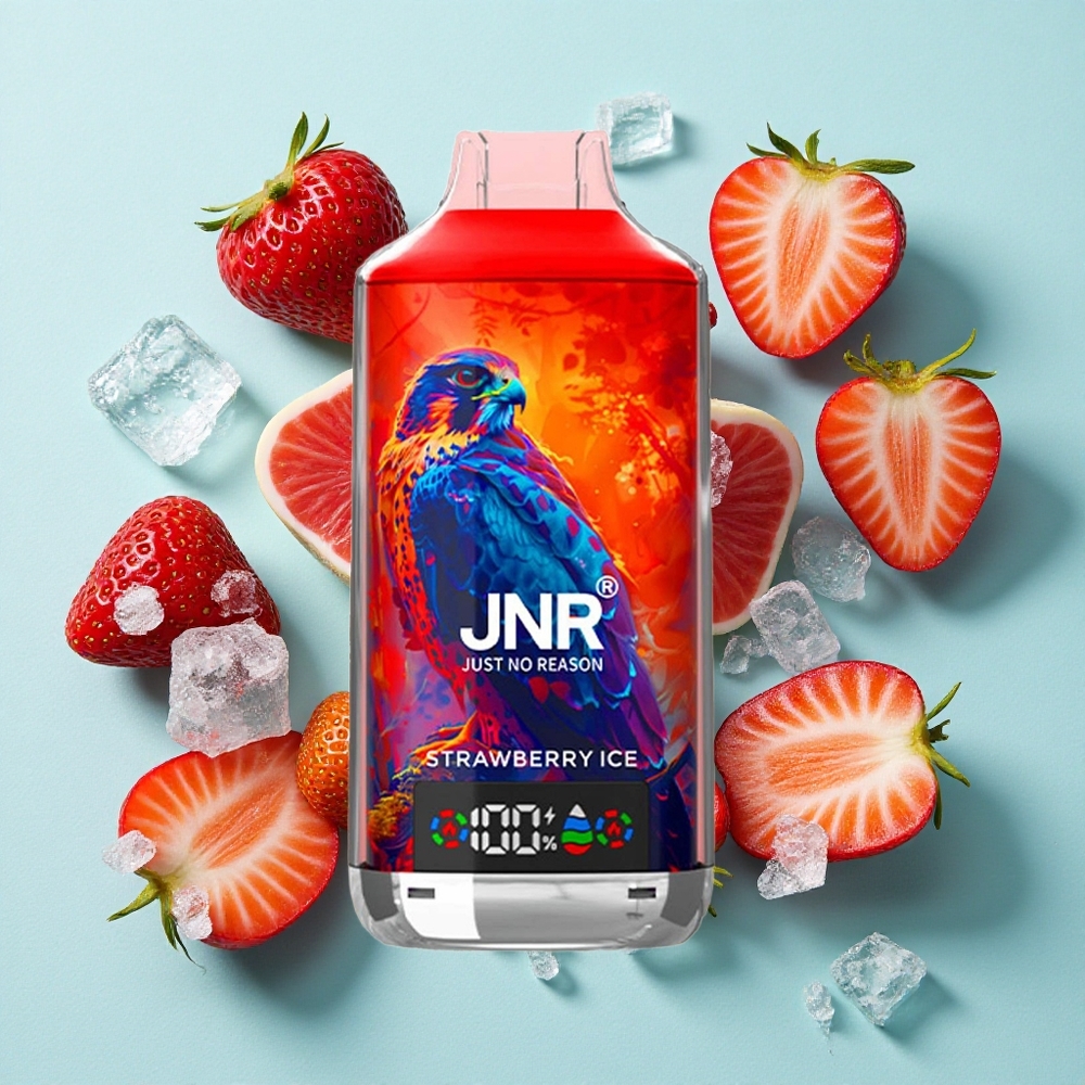 JNR Falcon X 18000 Puffs 24ml Morango Gelo Dual Mesh Coil Brasil vape