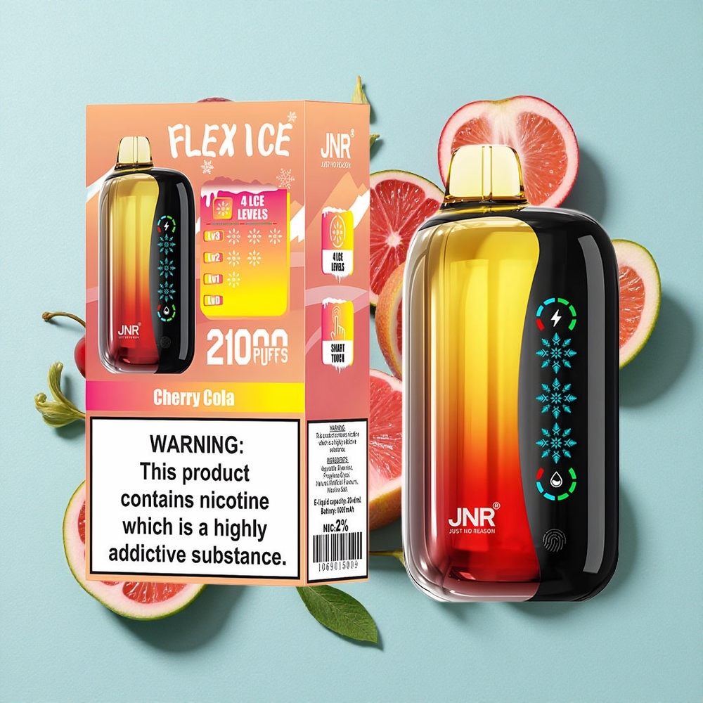 JNR Flex Ice 21000 Puffs Cereja Cola Tela Sensível ao Toque Capacidade da Bateria 1000mAh Brasil vape