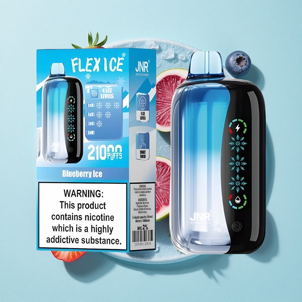 JNR Flex Ice 21000 Puffs Gelado de Mirtilo Tela Sensível ao Toque Brasil vape