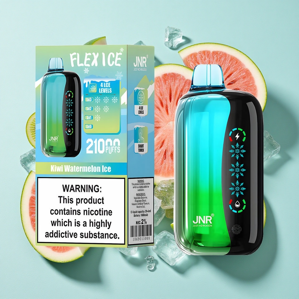 JNR Flex Ice 21000 Puffs Kiwi Melancia Gelada 26ml E-líquido Brasil vape
