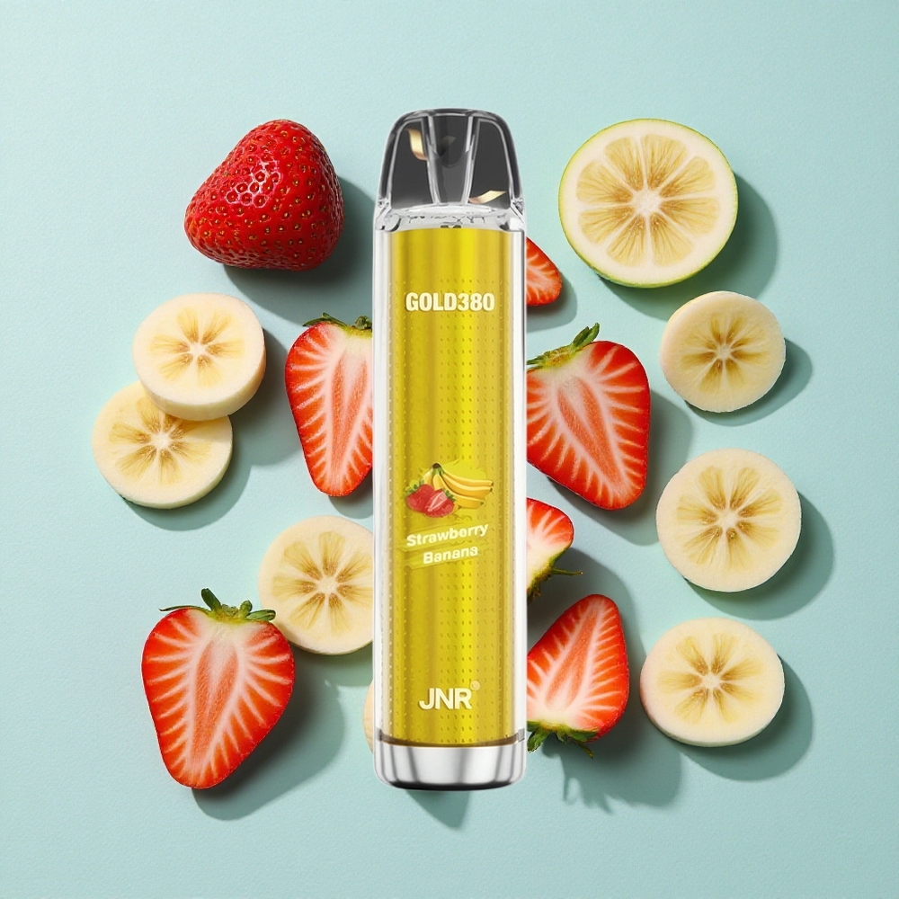 JNR Gold380 6000 Puffs Morango Banana 13ml Capacidade de Líquido Brasil vape