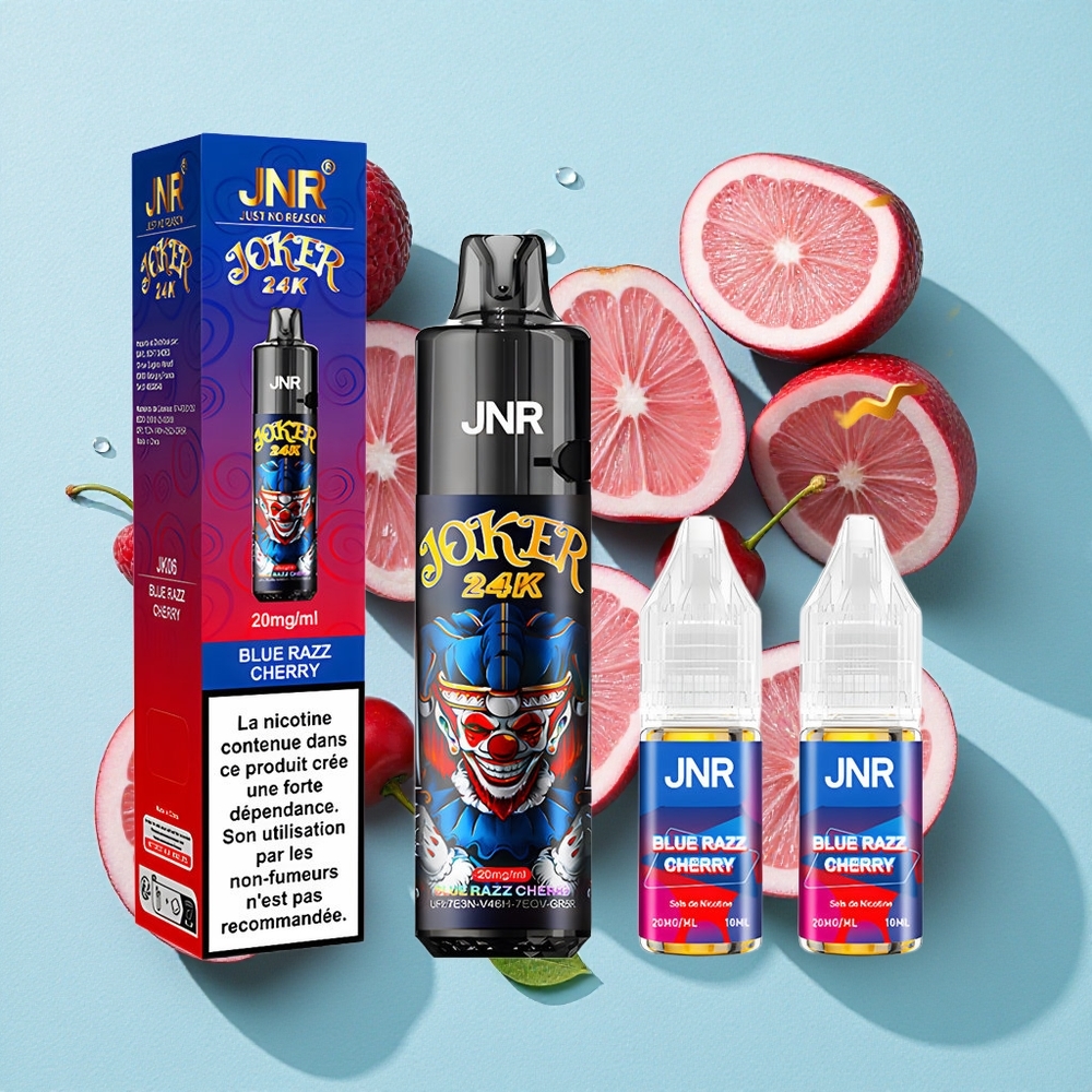 JNR Joker 24000 Puffs Blueberry Framboesa Cereja 800mAh Tipo-C Brasil vape