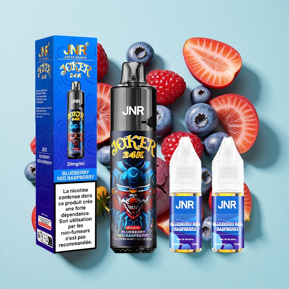 JNR Joker 24000 Puffs Mirtilo Framboesa Vermelha 800mAh Bateria Brasil vape