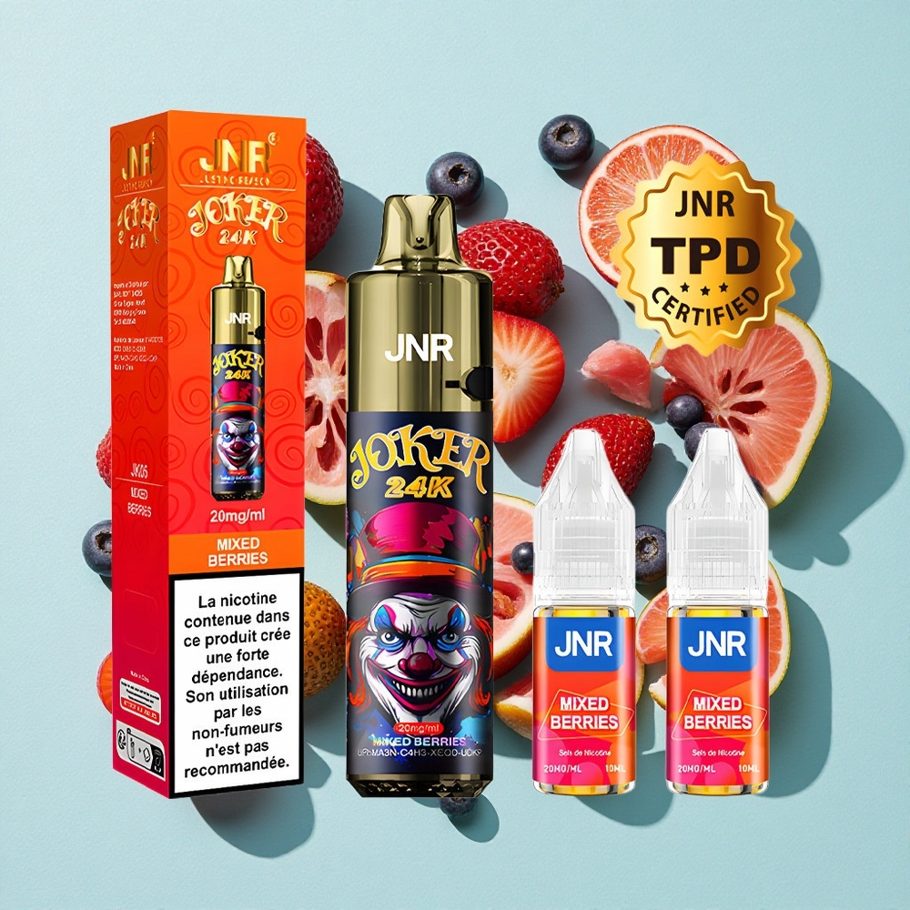 JNR Joker 24000 Puffs Mistura de Frutas Vermelhas Pod Recarregável 10ml Brasil vape