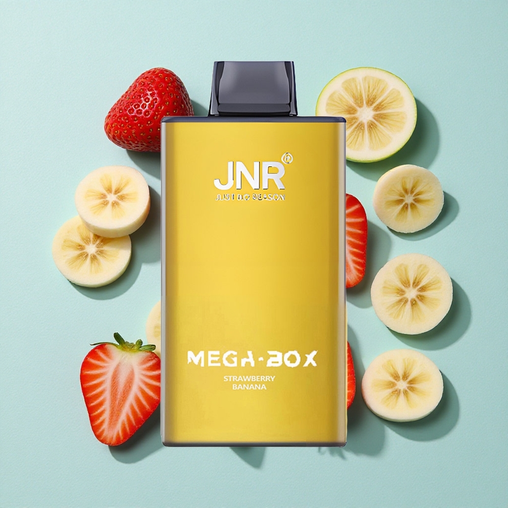 JNR Mega Box 25000 Puffs Banana Morango 30ml Capacidade de E-líquido Brasil vape