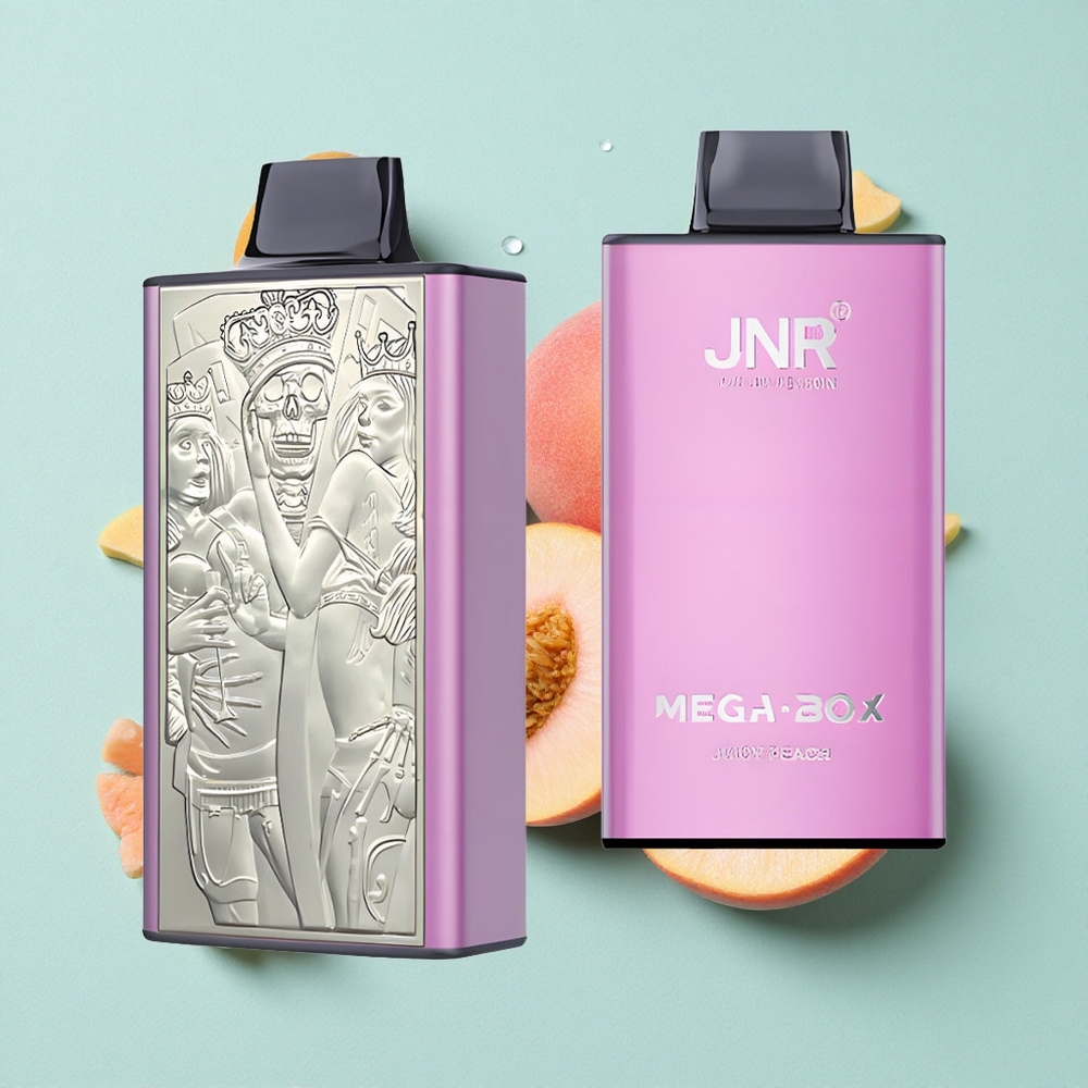 JNR Mega Box 25000 Puffs Pêssego Suculento 30ml Capacidade de Líquido Brasil vape