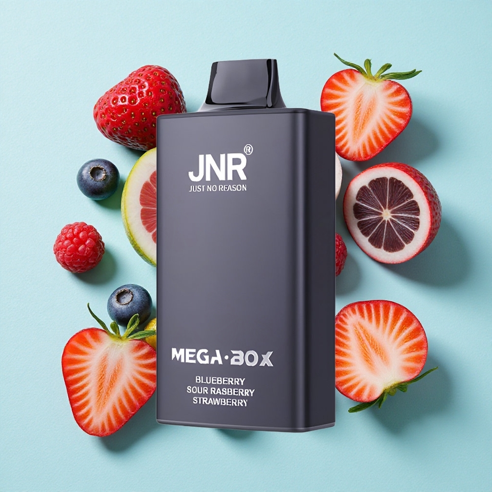 JNR Mega Box 25000 Puffs Vape descartável Mirtilo Azedo Framboesa Morango 30ml Capacidade de E-líquido Brasil vape
