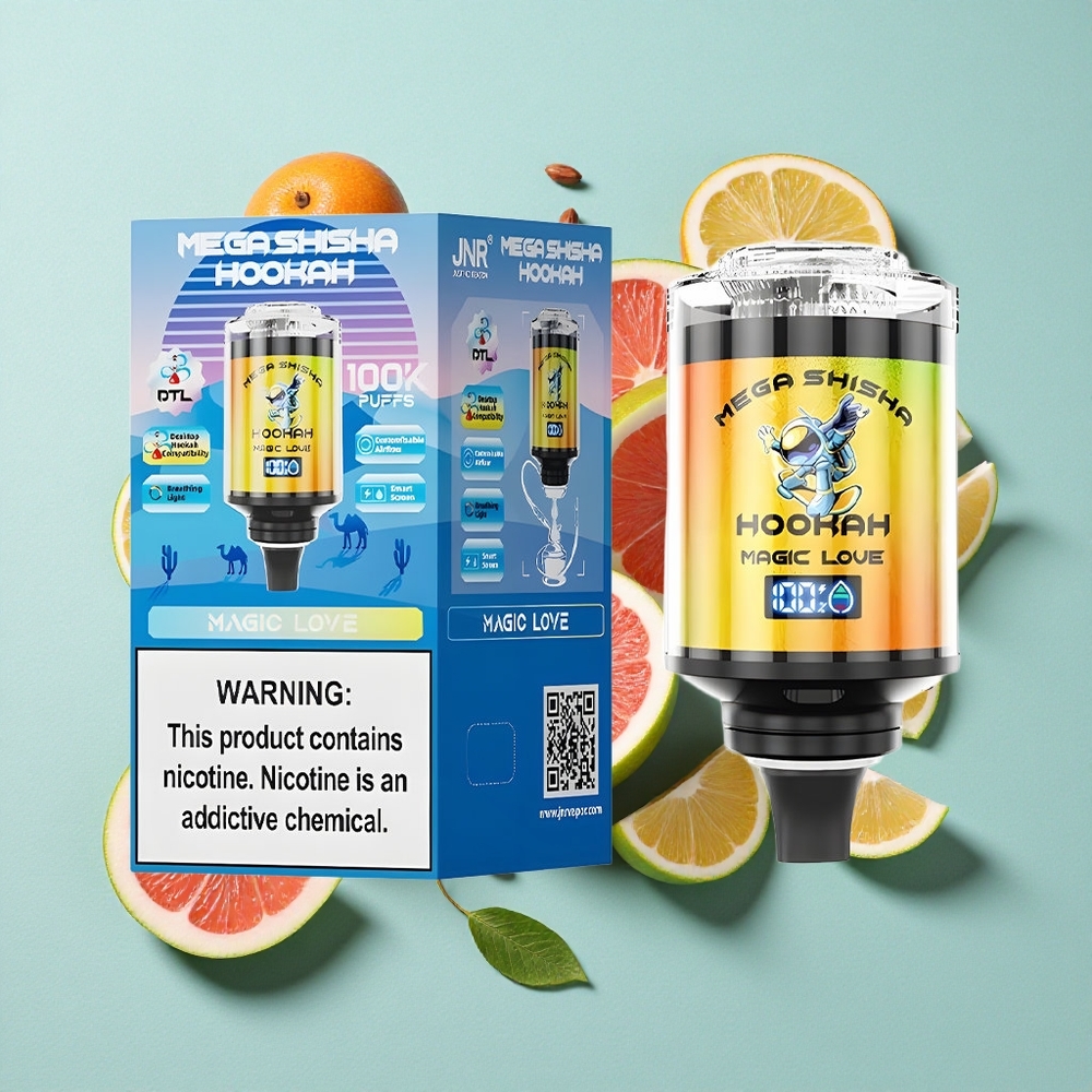 JNR Mega Shisha 100000 Puffs Magic Love 60ml Capacidade de Líquido 2200mAh Bateria Recarregável Brasil vape