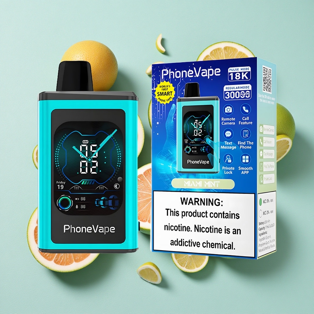 JNR PhoneVape 30000 Puffs Bateria Recarregável Type-C 850mAh Menta de Miami Brasil vape