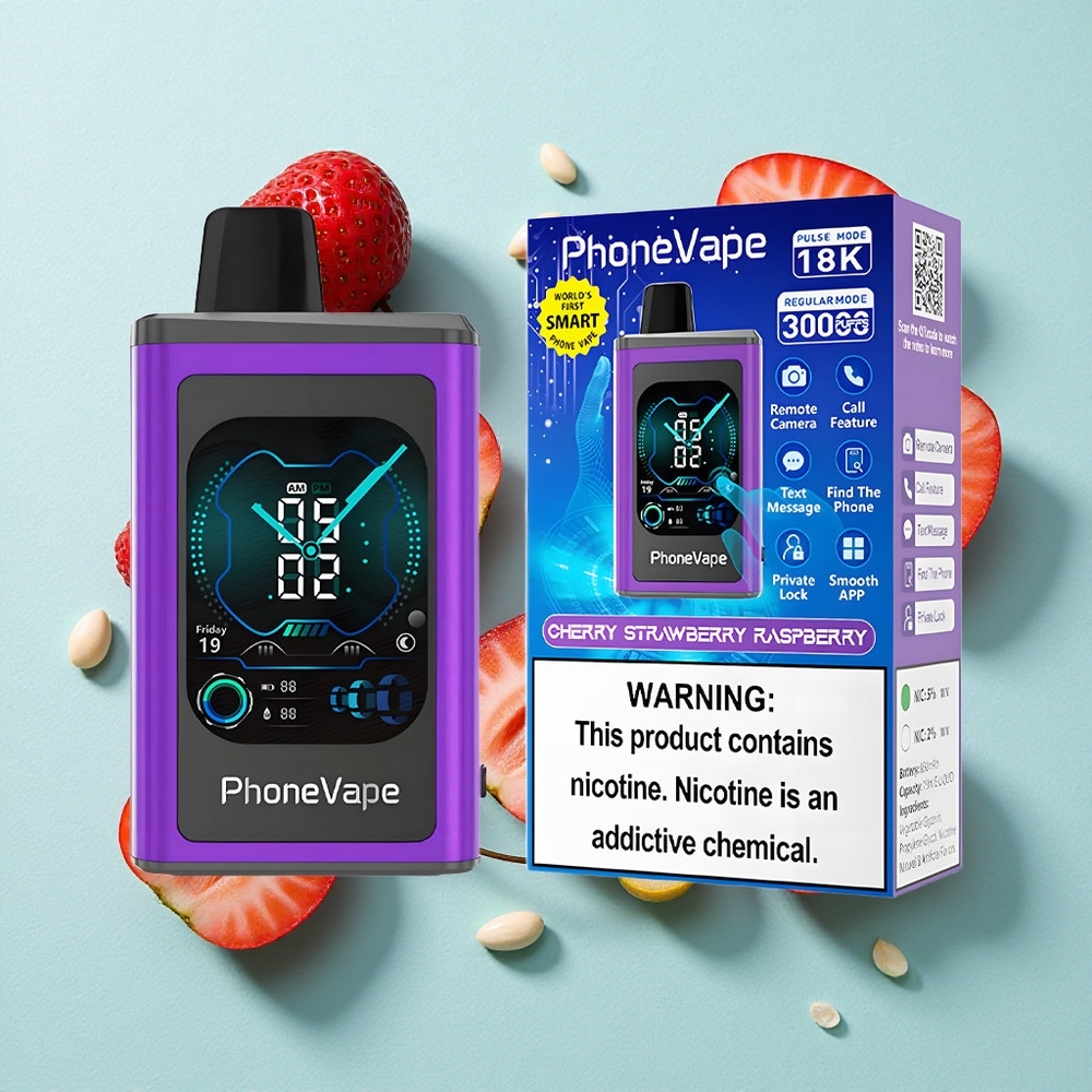 JNR PhoneVape 30000 puffs Cereja Morango Framboesa Bateria Recarregável 850mAh Tipo-C Tela Completa Brasil vape