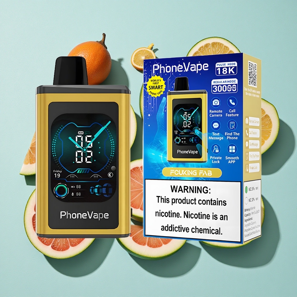 JNR PhoneVape 30000 puffs Fucking Fab 850mAh Bateria Recarregável Type-C Tela de Exibição Completa Brasil vape
