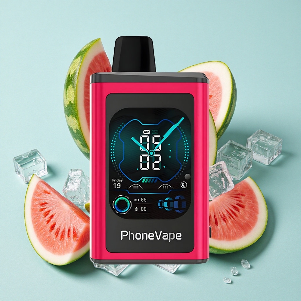 JNR PhoneVape 30000 puffs Melancia Gelada Bateria Recarregável 850mAh Tipo-C Tela de Exibição Completa Brasil vape