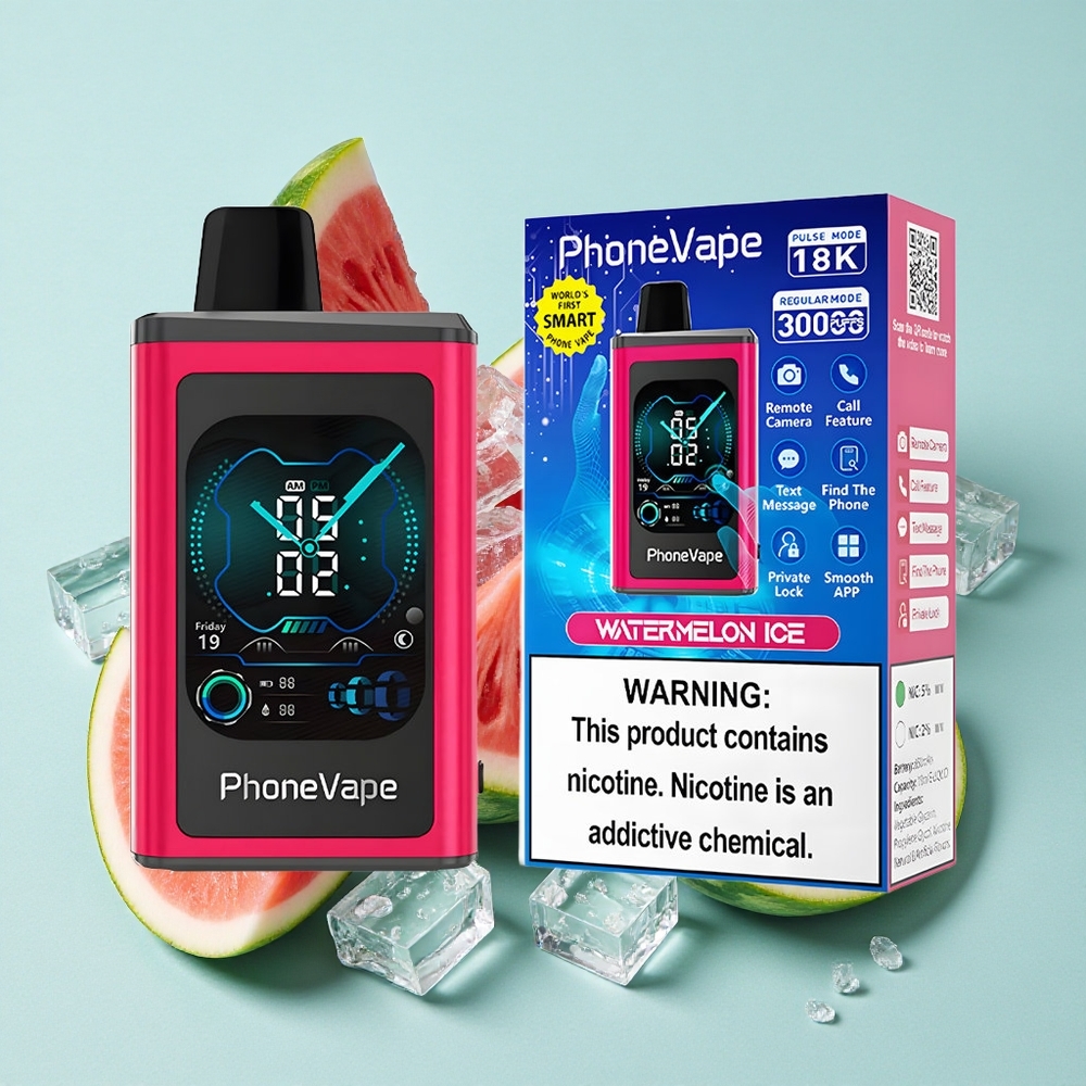 JNR PhoneVape 30000 puffs Melancia Gelada Bateria Recarregável 850mAh Tipo-C Tela de Exibição Completa Brasil vape
