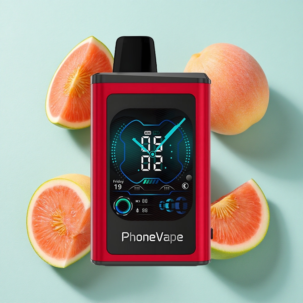 JNR PhoneVape 30000 puffs Pêssego Manga Melancia Bateria Recarregável 850mAh Tipo-C Tela de Exibição Completa Brasil vape