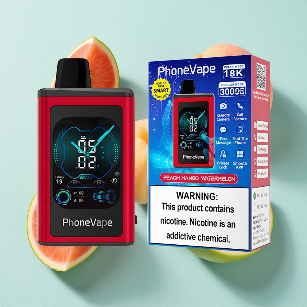 JNR PhoneVape 30000 puffs Pêssego Manga Melancia Bateria Recarregável 850mAh Tipo-C Tela de Exibição Completa Brasil vape