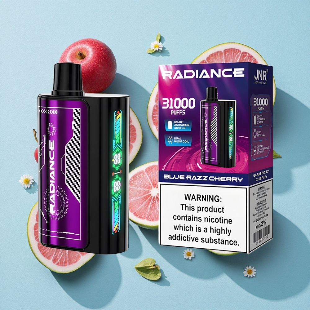 JNR Radiance 31000 Puffs Blueberry Framboesa Cereja Dual Mesh Coil Brasil vape