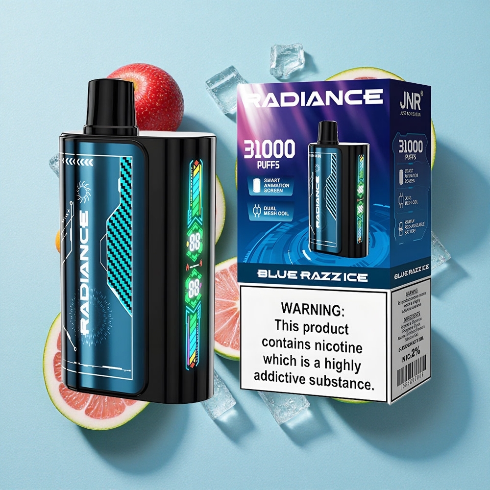 JNR Radiance 31000 Puffs Dual Mesh Coil Mirtilo Framboesa Gelo Brasil vape
