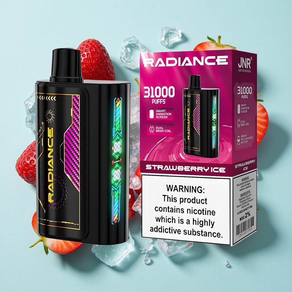 JNR Radiance 31000 Puffs Morango Gelado Tela Inteligente Brasil vape