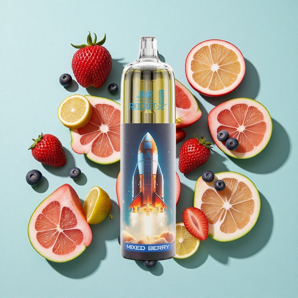 JNR Rocket-X 12400 Puffs Frutas Vermelhas Misturadas Capacidade da Bateria 850mAh Tipo-C Carga Rápida Brasil vape