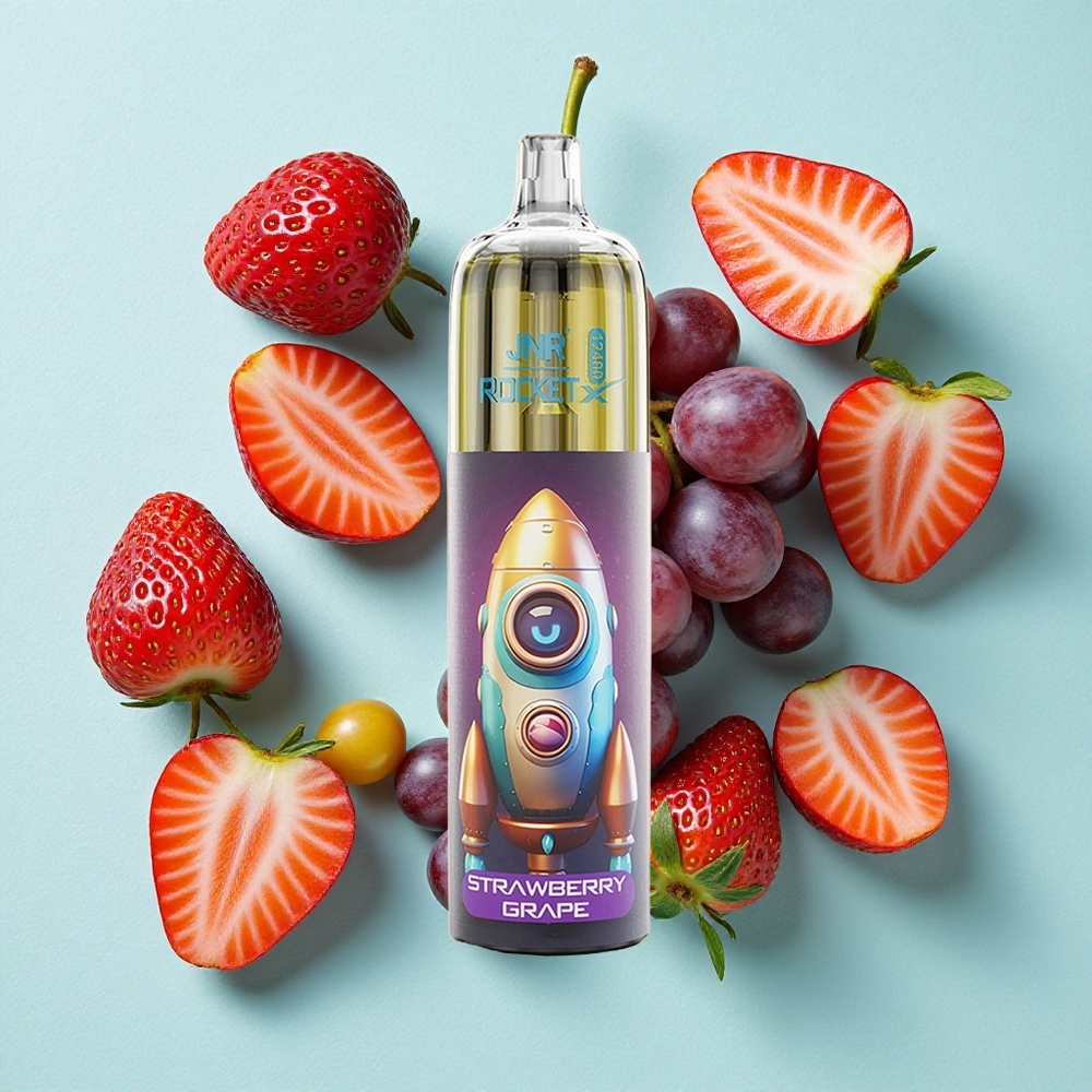 JNR Rocket-X 12400 Puffs Morango Uva Capacidade da Bateria 850mAh RGB Iluminação Brasil vape