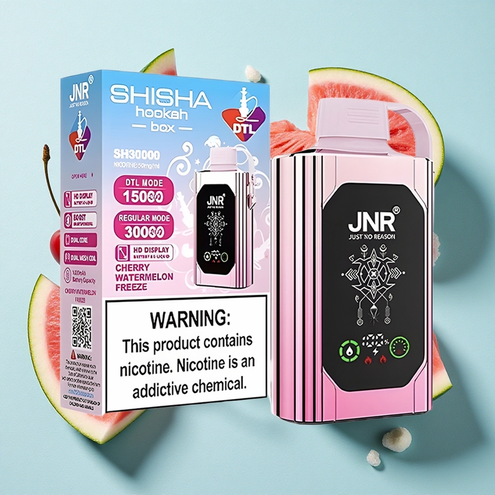 JNR Shisha Hookah Box 20500 Puffs Cereja Melancia Gelada com Tela HD e Bateria 1000mAh Brasil vape