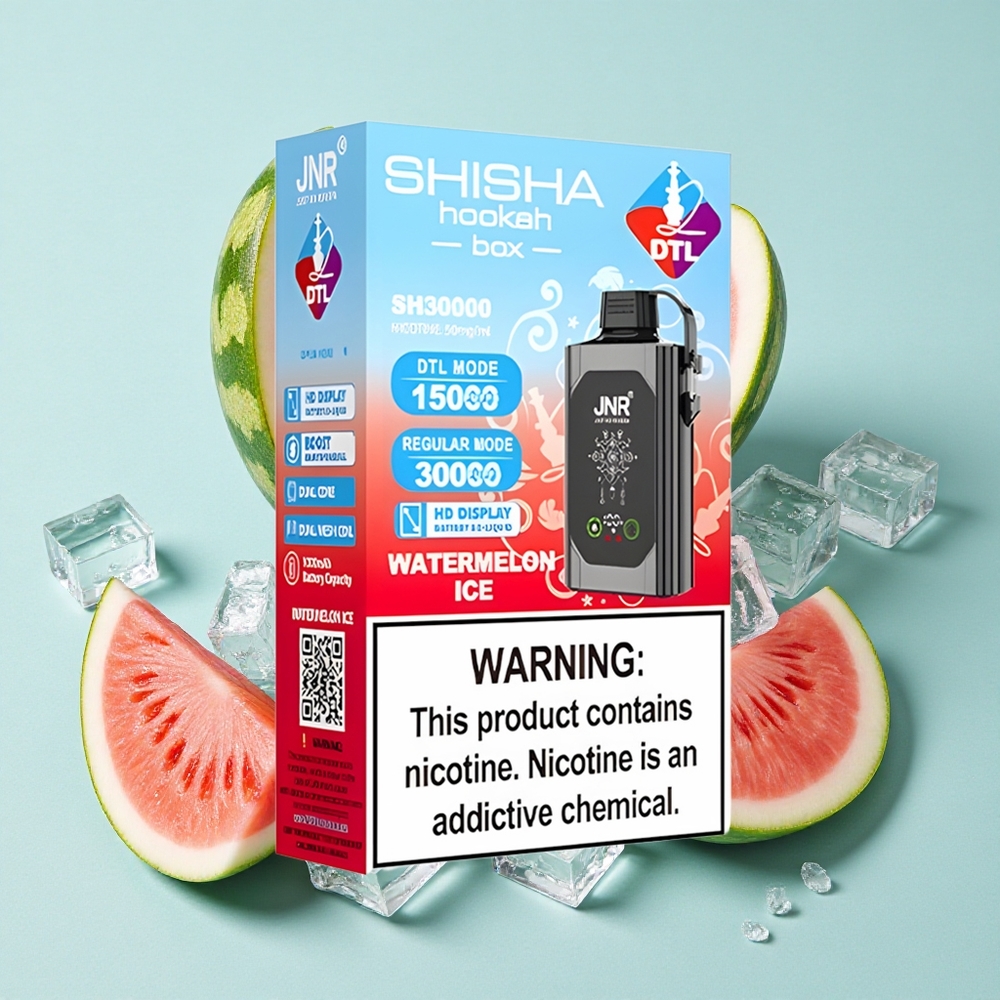 JNR Shisha Hookah Box 20500 Puffs E-líquido 25ml Melancia Gelo Brasil vape