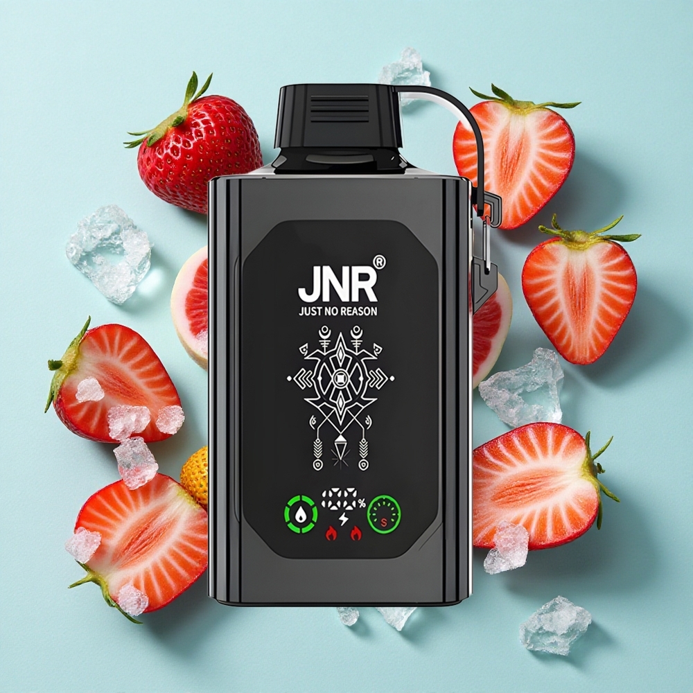 JNR Shisha Hookah Box 20500 Puffs Exibição HD Carga Rápida Type-C Morango Gelo Brasil vape