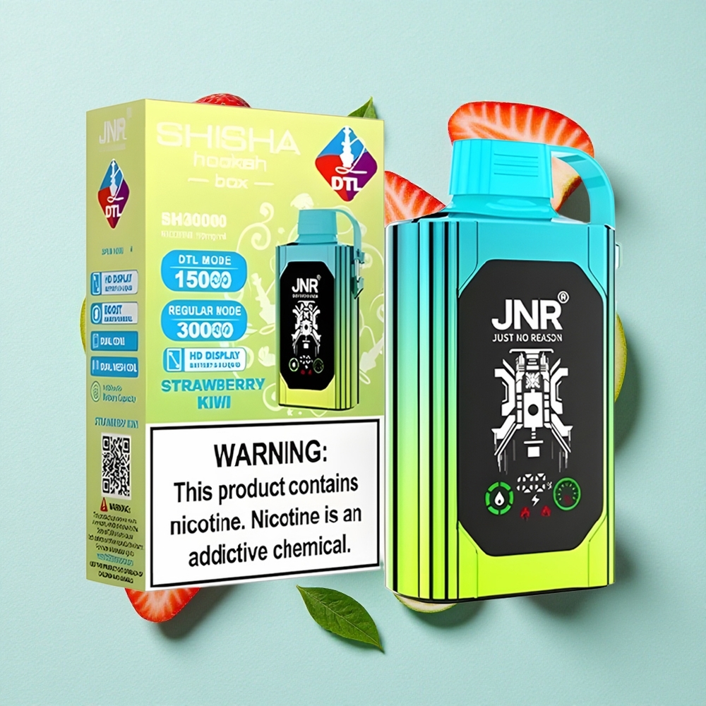 JNR Shisha Hookah Box 20500 Puffs Morango Kiwi Tela HD Carga Rápida Type-C Brasil vape