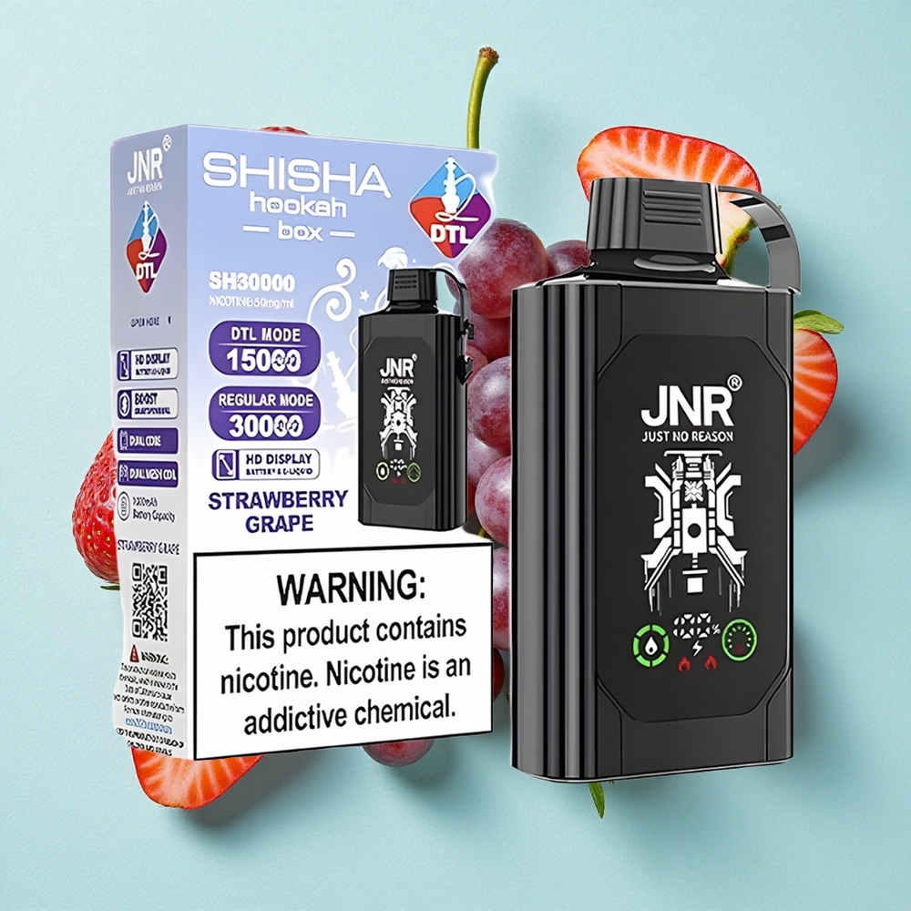 JNR Shisha Hookah Box 20500 Puffs Morango Uva Tela HD Carga Rápida Type-C Brasil vape