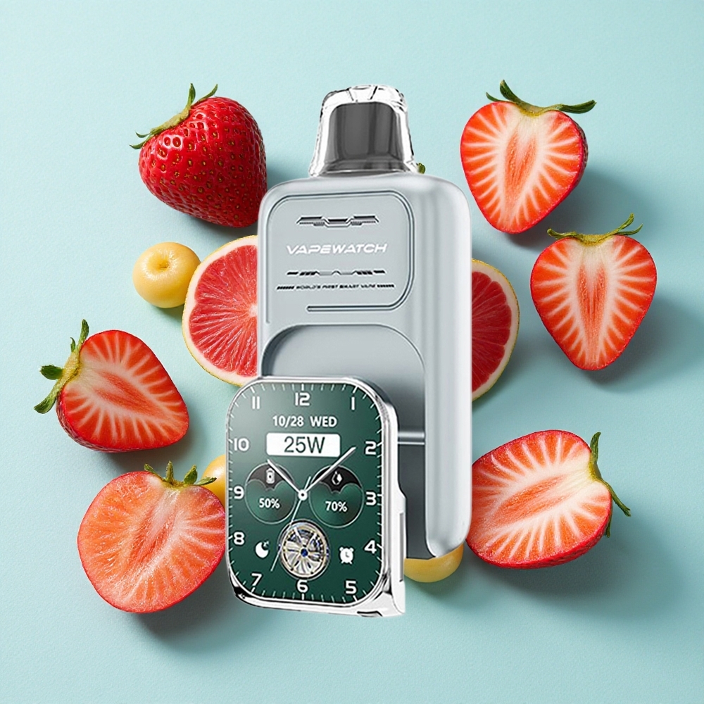 JNR Vape Watch 30000 Puffs Morango Gelo com Bateria de 1000mAh e Capacidade de E-líquido de 19mL Brasil vape