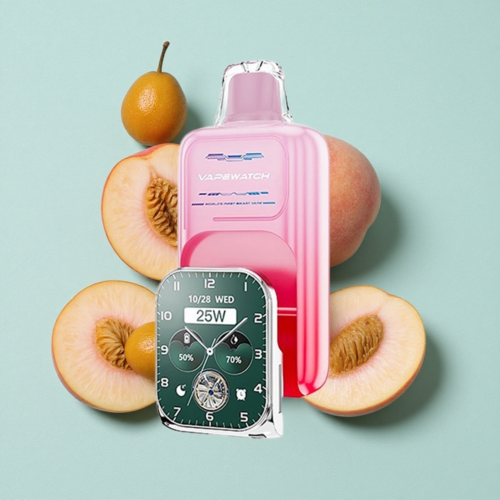 JNR Vape Watch 30000 Puffs Pêssego da Geórgia Capacidade de Bateria: 1000mAh Tipo de Coil: Dual Mesh Coil Brasil vape