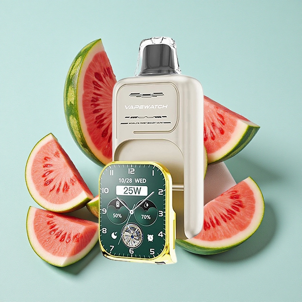 JNR Vape Watch 30000 Puffs Sabor Melancia Gelada com Capacidade da Bateria: 1000mAh e Tipo de Carregamento: Tipo-C Carga Rápida Brasil vape