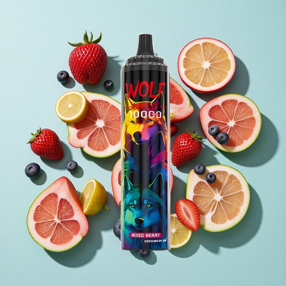 JNR Wolf Niplo 10000 Puffs (20ml Capacidade de E-líquido, 650mAh Capacidade da Bateria) Frutas Vermelhas Mix Brasil vape