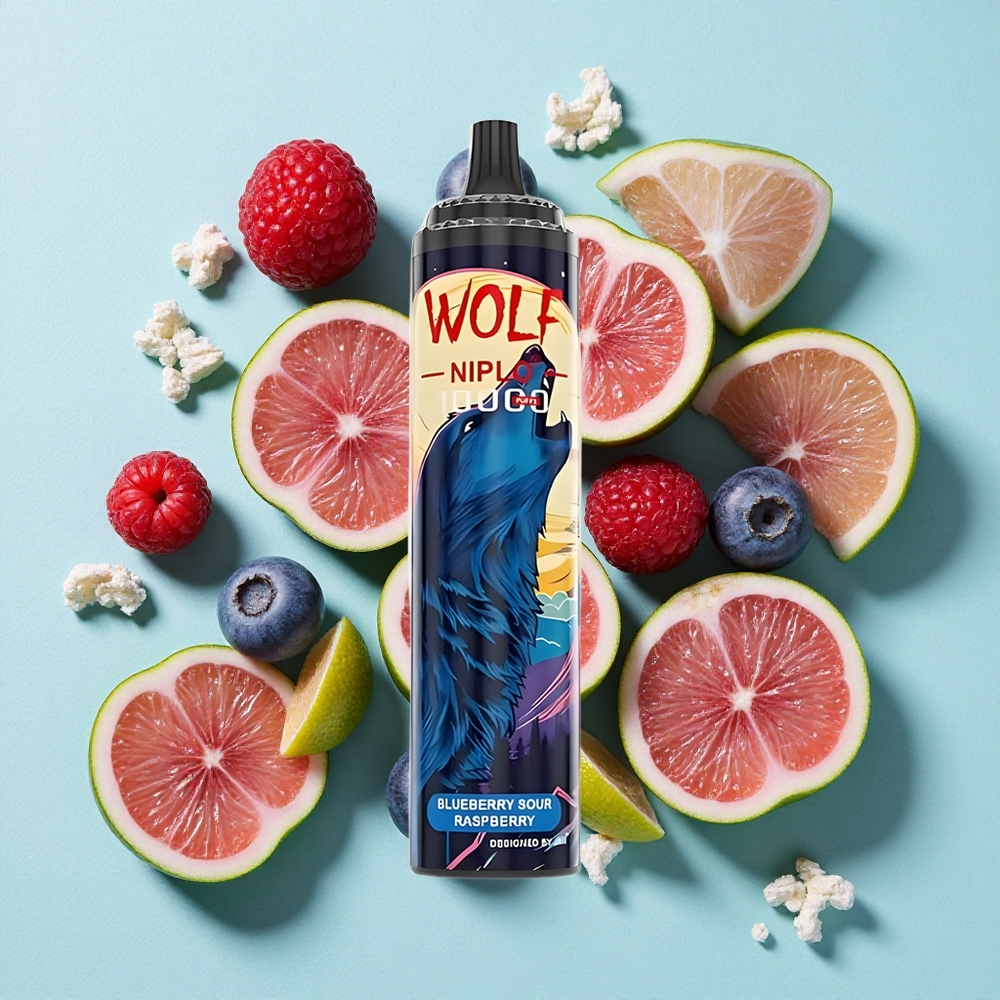 JNR Wolf Niplo 10000 Puffs Blueberry Framboesa Azeda Capacidade da Bateria: 650mAh Capacidade do E-líquido: 20ml Brasil vape