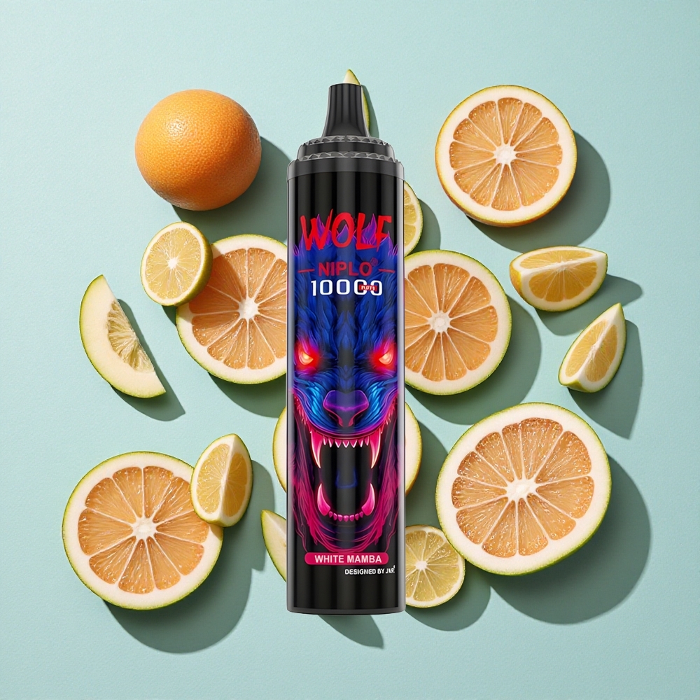 JNR Wolf Niplo 10000 Puffs Mamba Branca 20ml 650mAh Brasil vape
