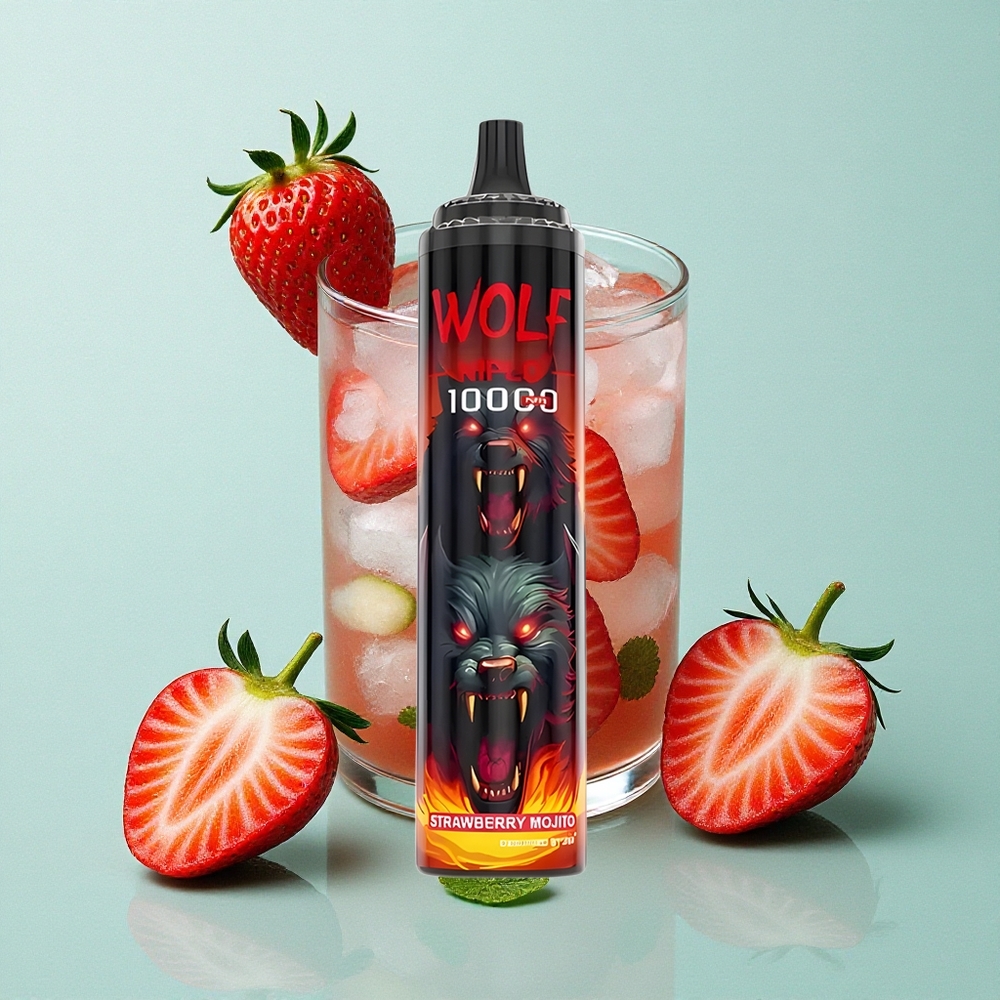 JNR Wolf Niplo 10000 Puffs Morango Mojito Capacidade da Bateria: 650mAh Conteúdo de Nicotina: 0%, 2%, 5% Brasil vape