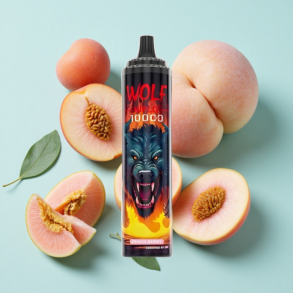 JNR Wolf Niplo 10000 Puffs Pêssego e Frutas Silvestres Capacidade da Bateria: 650mAh Capacidade do E-líquido: 20ml Brasil vape