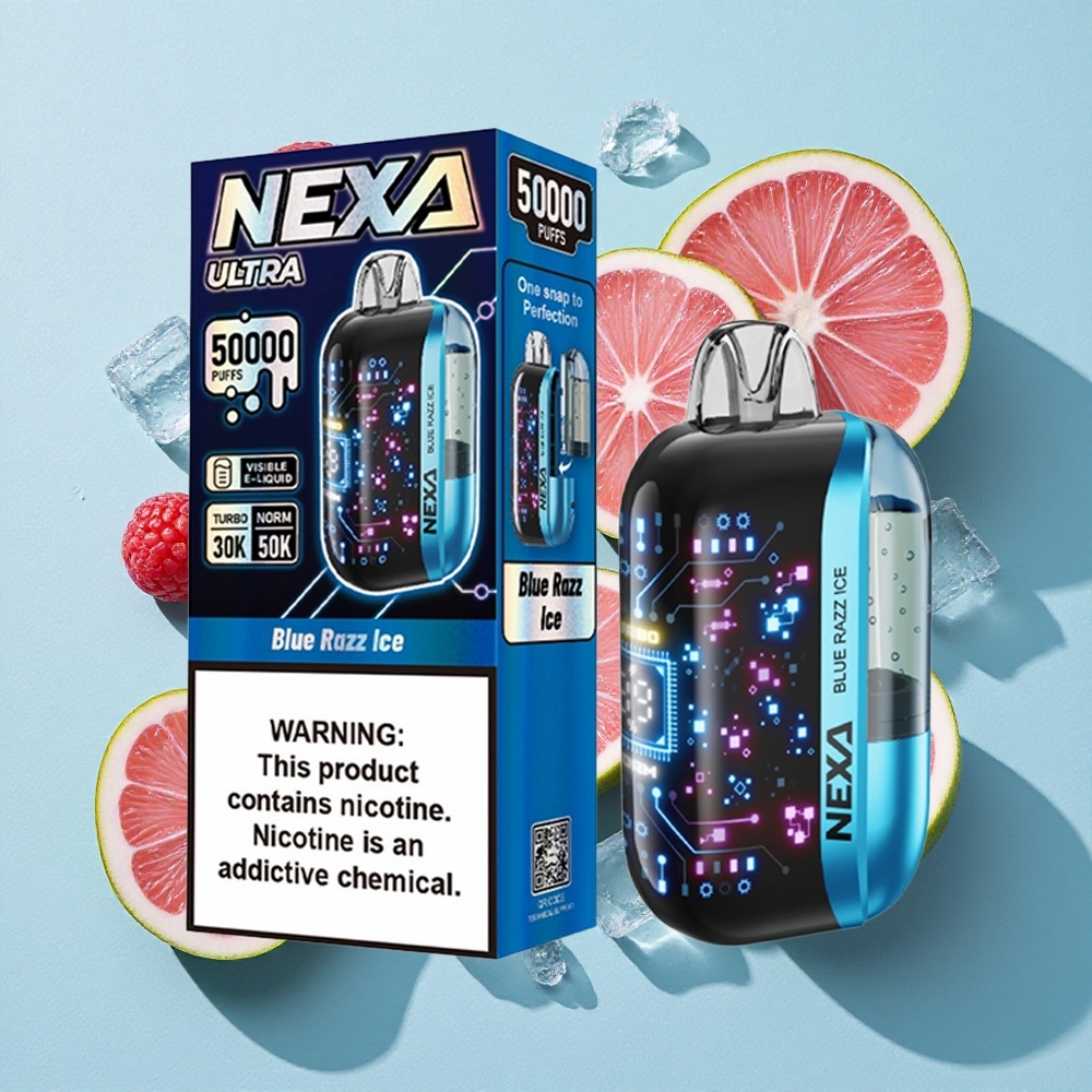 NEXA Ultra 50000 Puffs Blue Razz Ice 20ml 5% Nicotina Brasil vape
