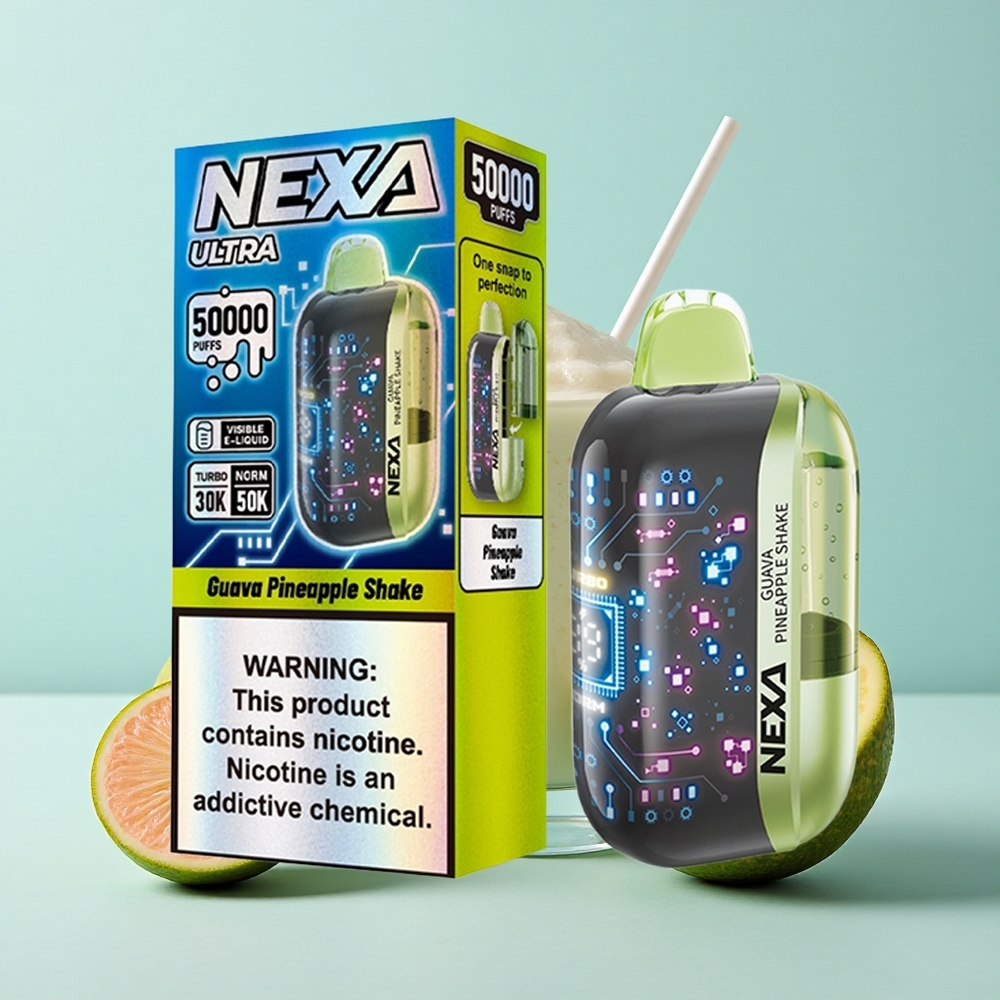 NEXA Ultra 50000 Puffs Capacidade Pré-preenchida 20ml Batida de Goiaba e Abacaxi Brasil vape