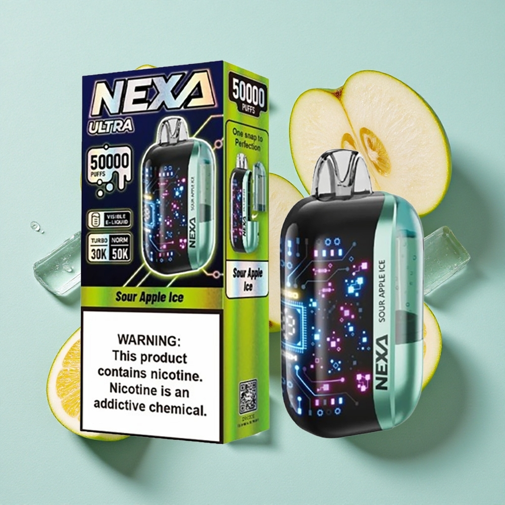 NEXA Ultra 50000 Puffs Maçã Verde Gelada 20ml Capacidade Pré-preenchida 800mah Capacidade da Bateria Brasil vape
