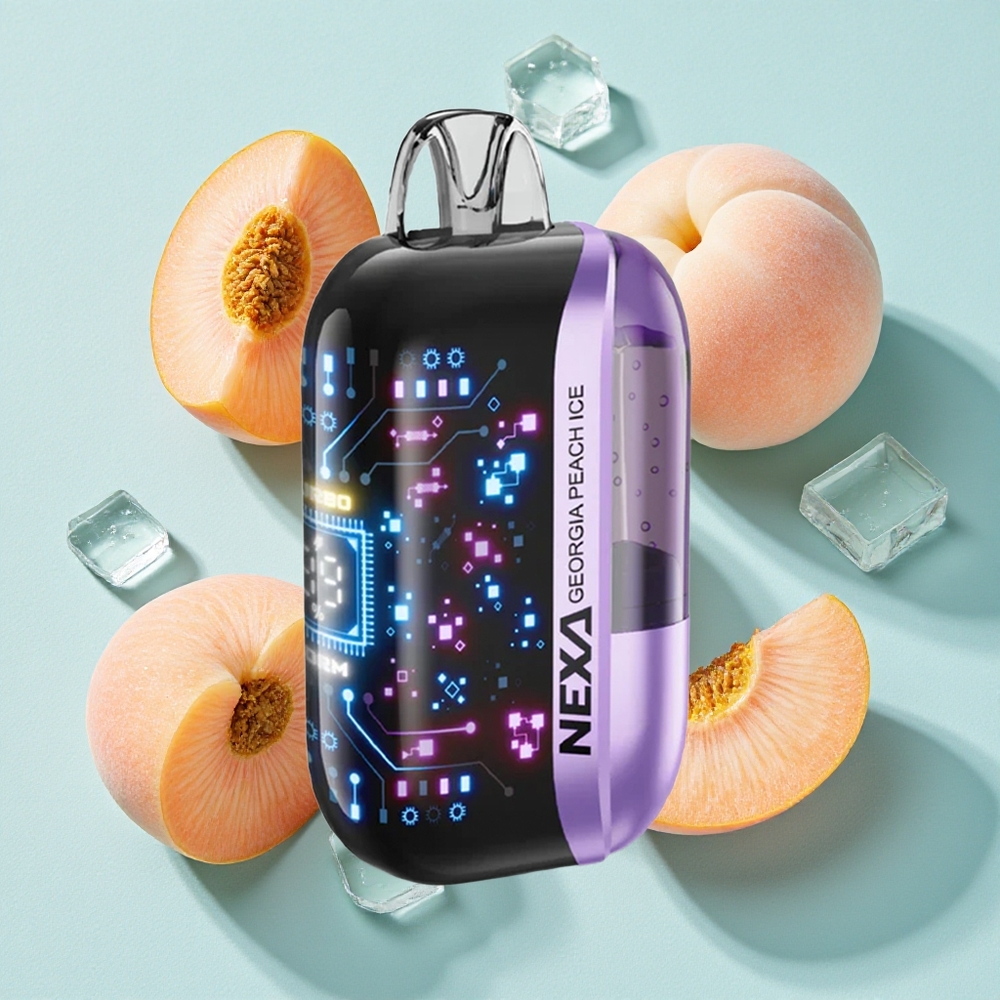 NEXA Ultra 50000 Puffs Pêssego Gelado da Geórgia Capacidade Pré-preenchida 20ml Tela Curva 3D Brasil vape