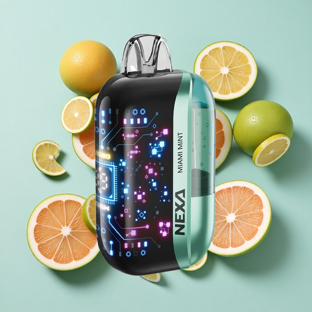 NEXA Ultra 50000 Sabor Menta Miami Capacidade Pré-preenchida 20ml Tela Curva 3D Brasil vape