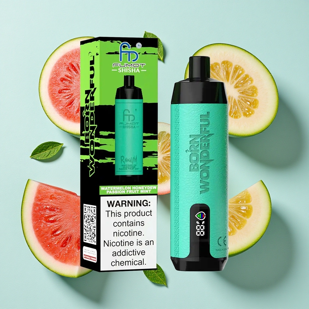 RandM Fumot Shisha 10000 Puffs Melancia Melão Maracujá Menta 18ml e-Líquido Pré-carregado 850 mAh Brasil vape